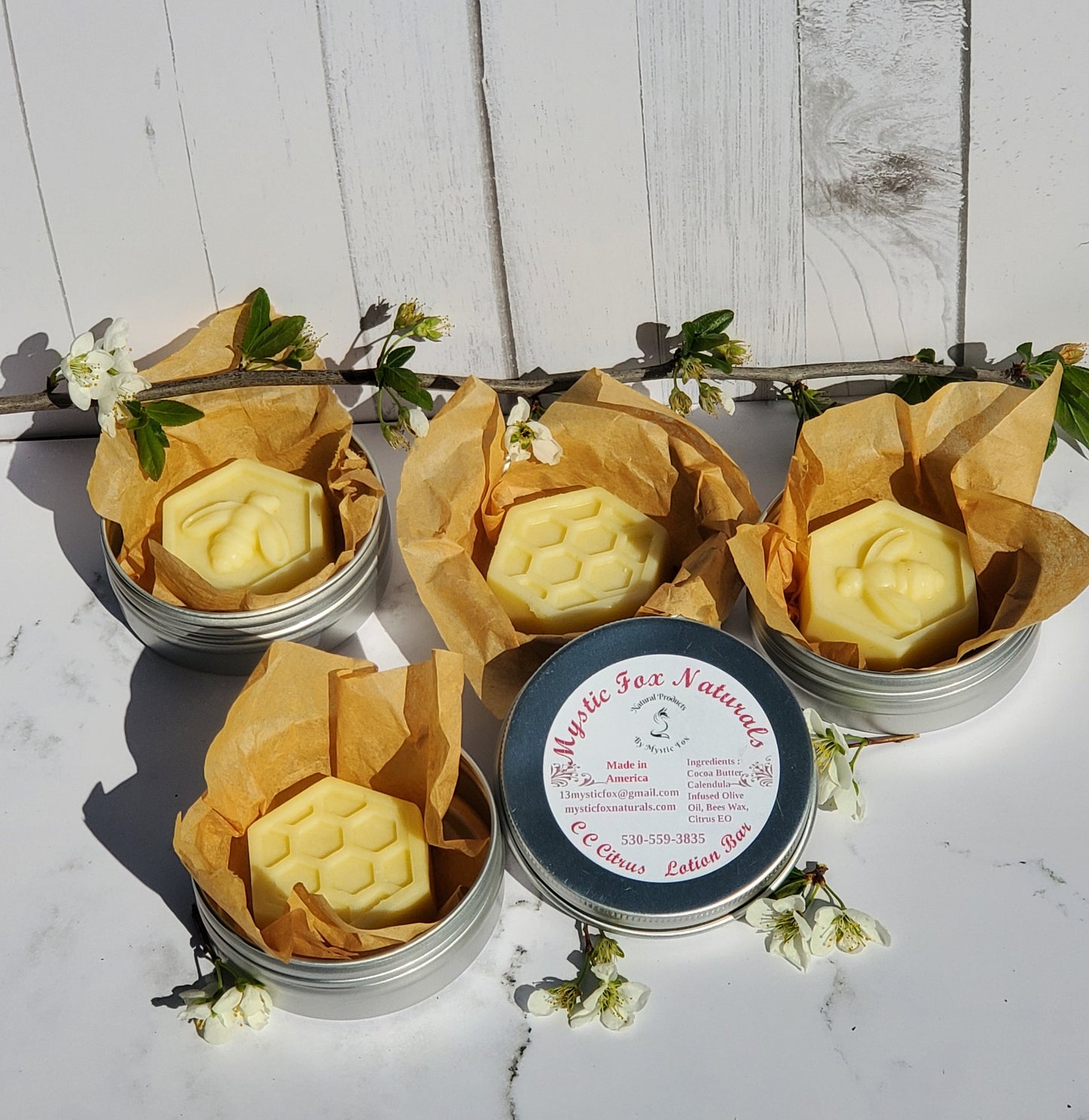 Hand made Cocoa Calendula Citrus Lotion Bar