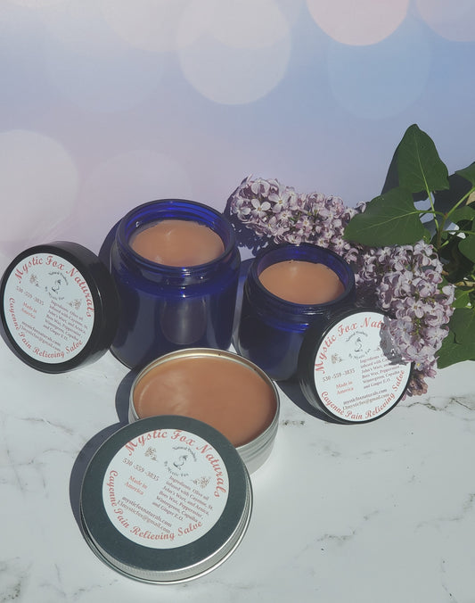 Salve with Saint John's Wort, Arnica, Cayenne Pepper, Muscle, Joint Aches All-Natural Reusable Jar Zero Waste