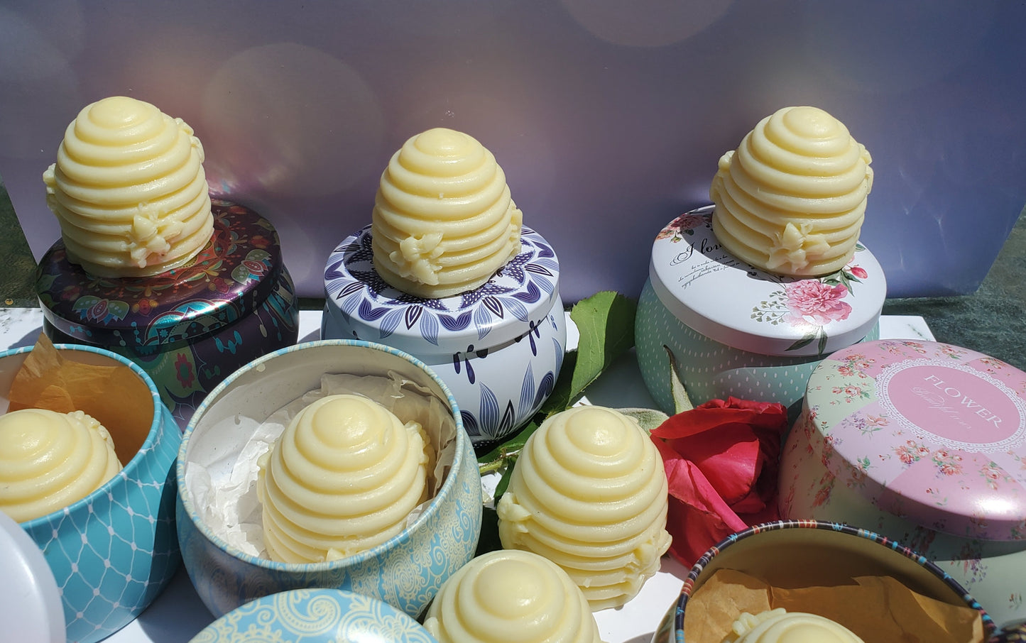 Hand made Cocoa Calendula Citrus Bee Hive Lotion Bars